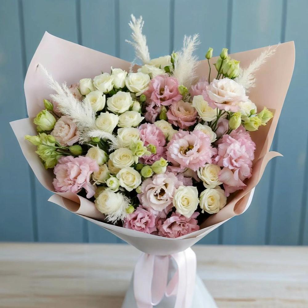 Букет цветов из: Альстромерии и Розы в Курьи