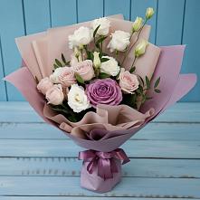 Букет цветов из:  Розы и Лизиантусы #REPLACE_PRED# Курьи