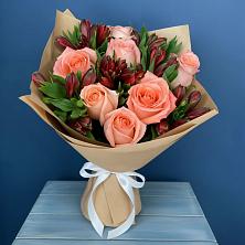 Букет цветов из:  Розы и Альстромерии в Курьи