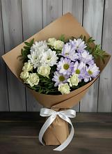 Букет цветов из:  Хризантемы и Розы в Курьи