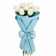 Букет 7 белых роз Проуд в Курьи