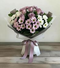 Букет цветов из:  Хризантемы и Розы в Курьи