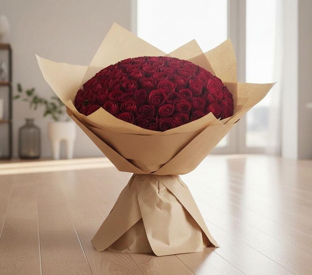 Букет 101 Красная роза в Курьи