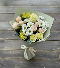 Букет цветов из:  Альстромерии, Розы и Хризантемы #REPLACE_PRED# Курьи