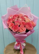 Букет 15 Розовых роз Равель в Курьи