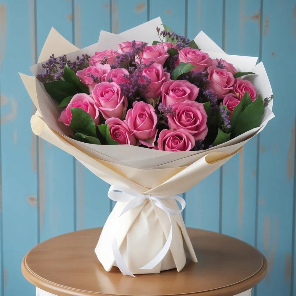 Букет цветов из: Розы в Курьи