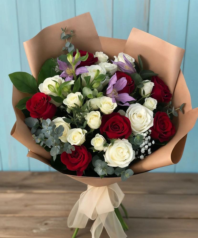 Букет цветов из: Розы и Альстромерии в Курьи
