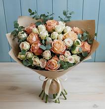 Букет цветов из:  Альстромерии и Розы в Курьи